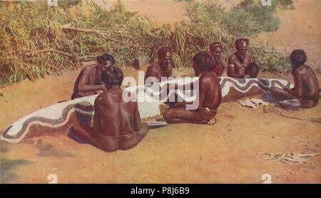 "Totemistic Ritual unter den australischen Blacks', c 1935. Artist: Macmillan Publishers. Stockfoto