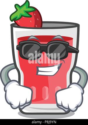 Super cooles Strawberry mojito Charakter Cartoon Stock Vektor