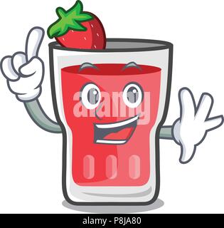 Finger strawberry mojito Maskottchen Karikatur Vector Illustration Stock Vektor