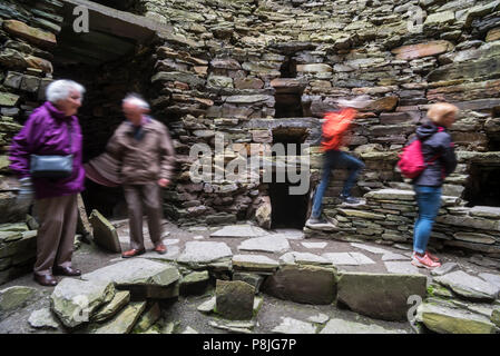 Innenraum der Mousa Broch, höchste Eisenzeit broch und eine der am besten erhaltenen prähistorischen Bauten, Shetlandinseln, Schottland, Großbritannien Stockfoto