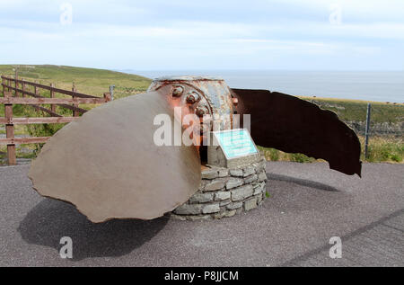 Propeller aus dem Dampfschiff Irada die Mizen Head 1908 zerstört wurde Stockfoto