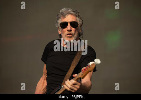 London, Großbritannien. 6. Juli 2018. Roger Waters führt auf die große Eiche Bühne, Britische Sommerzeit 2018. Stockfoto