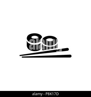 Sushi Symbol einfache Flat Style Abbildung Bild. Stock Vektor