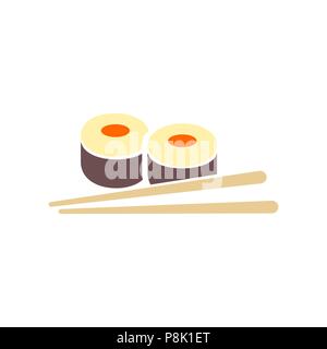 Sushi Symbol einfache Flat Style Abbildung Bild. Stock Vektor