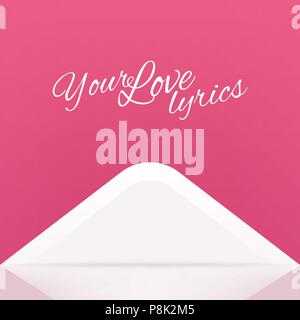 Vector Illustration offenen Umschlag. Schreiben Liebe. Valentinstag. EPS 10. Stock Vektor