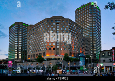 Montreal, Kanada, 11. Juli 2018. Außenansicht des Complexe Desjardins Einkaufszentrum. Credit: Mario Beauregard/Alamy Live Neue Stockfoto