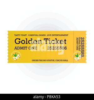 Gerne brasilianische Karneval Tag. Karneval Show golden Ticket. Für web design und Application Interface, auch nützlich für Infografiken. Vector Illustration Stock Vektor