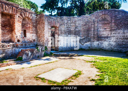 Die Zimmer des Domus von Fortune Annonaria eine reiche römische Kaiserhaus in Ostia Antica - Rom, Italien Stockfoto