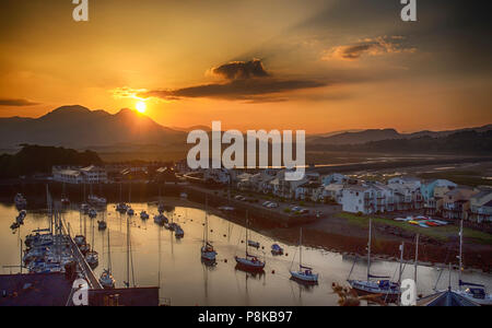 Porthmadog Sonnenaufgang in North Wales Stockfoto