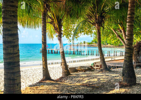 Einen schönen Sandstrand Ao Cho auf der Insel Samed in Thailand. Stockfoto