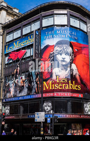 Les Miserables Musical, Queens Theatre, London, England, Großbritannien Stockfoto