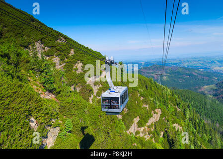 Wunderschöne Landschaft Seilbahn, Klettern Kasprowy Wierch, Polen Stockfoto