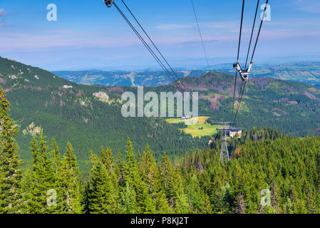 Die Fahrt mit der Seilbahn, der Abstieg der Kasprowy Wierch Polen Stockfoto