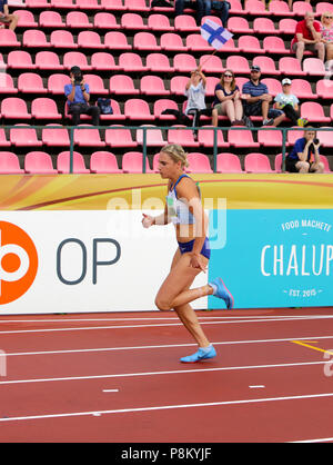 Tampere, Finnland. 12. Juli 2018. NIAMH EMERSON (GBR), Englischer Leichtathlet Leeds im Siebenkampf in der IAAF World U20 Meisterschaft Tampere, Finnland 12. Juli, 2018. Credit: Denys Kuvaiev/Alamy leben Nachrichten Stockfoto