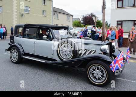 Ballygawley, Tyrone, Großbritannien. 12. Juli 2018. Jährliche 12. Juli Orange um Band Parade und Demonstration im Dorf Ballygawley, County Tyrone, Nordirland. Credit: Mark Winter/Alamy leben Nachrichten Stockfoto