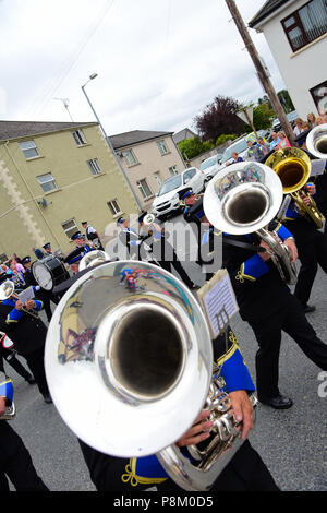 Ballygawley, Tyrone, Großbritannien. 12. Juli 2018. Jährliche 12. Juli Orange um Band Parade und Demonstration im Dorf Ballygawley, County Tyrone, Nordirland. Credit: Mark Winter/Alamy leben Nachrichten Stockfoto