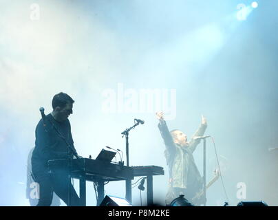 Oeiras, Portugal. 12. Juli 2018. American Nine Inch Nails Band während der 12 Alive Festival in Oeiras, in der Nähe von Lissabon, Portugal, am 12. Juli 2018. Credit: Zhang Liyun/Xinhua/Alamy leben Nachrichten Stockfoto