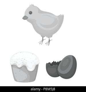 Ostern ist ein christlicher Feiertag monochrome Icons im Set Sammlung für Design. Ostern attribute Vektor Symbol lieferbar Abbildung. Stock Vektor