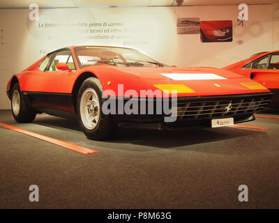 MARANELLO, ITALIEN - Juli 21, 2017: 1976 Ferrari 512 BB in der Ferrari Museum. Stockfoto