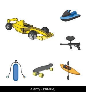 Extreme Sport cartoon Symbole im Set Sammlung für Design. Verschiedene Arten von Sport vektor Symbol lieferbar Abbildung. Stock Vektor