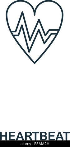 Heartbeat Symbol. Outline style Icon Design. UI. Abbildung: heartbeat Symbol. Piktogramm isoliert auf Weiss. Bereit in den Bereichen Web Design, Apps nutzen, Software Stock Vektor