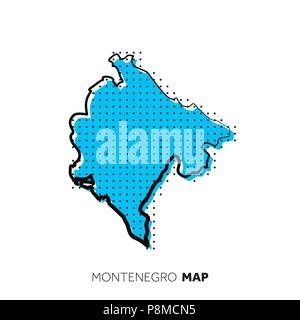 Montenegro vektor Land Karte. Karte Umriss mit Punkten. Stock Vektor
