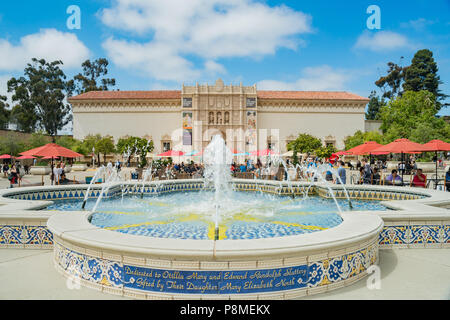 San Diego, 27.Juni: Die San Diego Museum der Kunst in der schönen und historischen Balboa Park am 27.Juni 2018 in San Diego, Kalifornien Stockfoto