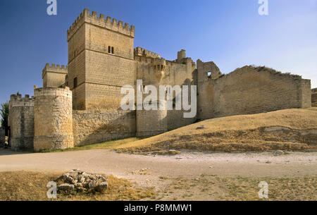 Schloss in Ampudia, Kastilien-León, Spanien Stockfoto