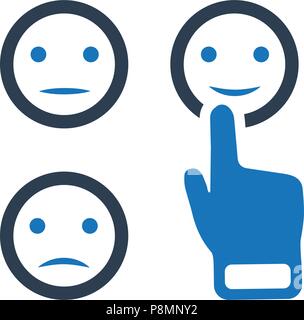 Emoji Feedback, Überprüfen sie das Symbol Stock Vektor