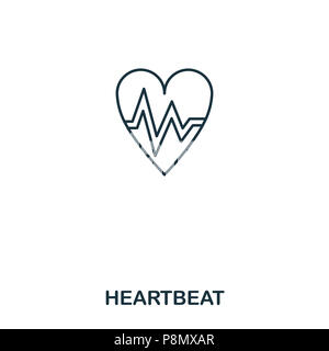 Heartbeat Symbol. Outline style Icon Design. UI. Abbildung: heartbeat Symbol. Piktogramm isoliert auf Weiss. Bereit in den Bereichen Web Design, Apps nutzen, Software Stockfoto