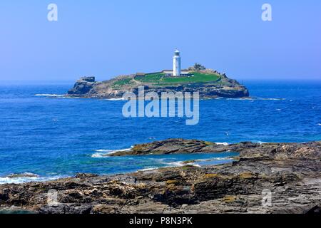 Godrevy Leuchtturm, Gwithian, Heritage Coast Godrevy, Cornwall, England, Großbritannien Stockfoto