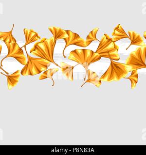 Nahtlose Muster mit Ginkgo Biloba Blätter. Stock Vektor