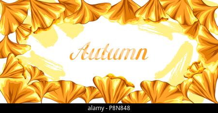 Hintergrund mit Ginkgo Biloba Blätter. Stock Vektor