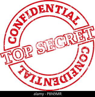 Runde rote top secret Stempel Stock Vektor