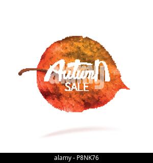 Vektor illustration Verkauf im Herbst fallenden Blätter. Herbstliches Laub fallen und pappel Blatt im Wind motion blur fliegen. Herbst Design. Vorlagen für Plakate, Banner, Flyer, Präsentationen, Berichte. Stock Vektor
