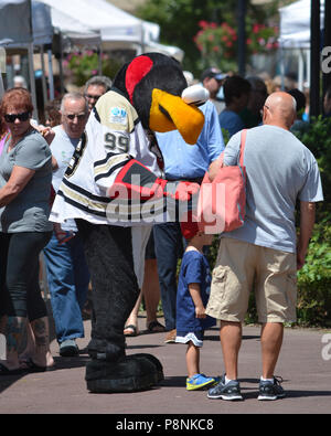 Beliebige Leute Szenen, Aktivitäten und Personen während Wilkes Barre PA's. Beliebte Donnerstag Bauernmarkt auf dem öffentlichen Platz in Central City Juli 2018 Stockfoto