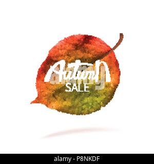 Vektor illustration Verkauf im Herbst fallenden Blätter. Herbstliches Laub fallen und pappel Blatt im Wind motion blur fliegen. Herbst Design. Vorlagen für Plakate, Banner, Flyer, Präsentationen, Berichte. Stock Vektor