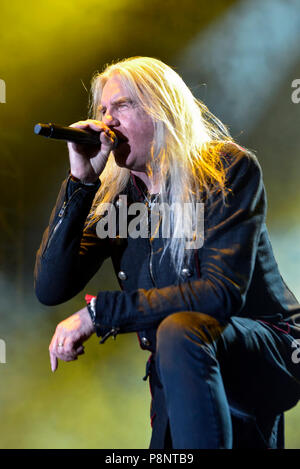 Biff Byford frontman für Sächsische auf der Bühne in Las Kombination 2018 Stockfoto