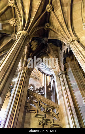 Innenraum der John Rylands Library, Manchester, UK Stockfoto