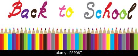 Vector Abbildung: Zurück zu Schule Hintergrund mit Bleistifte Stock Vektor