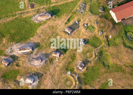 Antenne der Bunker in West Flandern Stockfoto