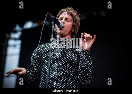 Stupinigi, Italien. 11. Juli 2018. Die britische Rock/Blues Band namens die Abstinenzbewegung live auf der Bühne des Stupinigi Sonic Park Festival 2018. Credit: Alessandro Bosio/Pacific Press/Alamy leben Nachrichten Stockfoto