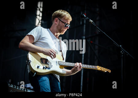 Stupinigi, Italien. 11. Juli 2018. Die britische Rock/Blues Band namens die Abstinenzbewegung live auf der Bühne des Stupinigi Sonic Park Festival 2018. Credit: Alessandro Bosio/Pacific Press/Alamy leben Nachrichten Stockfoto