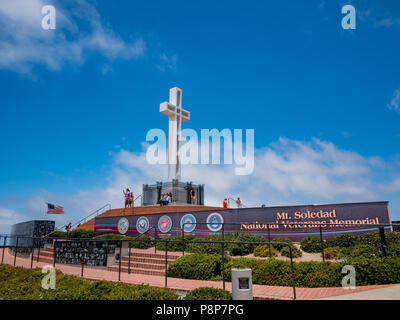 San Diego, 29.Juni: Die schöne Mt. Soledad National Veterans Memorial am 29.Juni 2018 in San Diego, Kalifornien Stockfoto