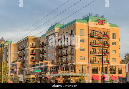 Boise, Idaho, USA - Juni 5, 2018: Inn at 500 Capitol, Hotel in Downtown Boise. Stockfoto