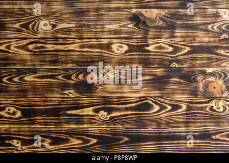 Full Frame dunkelbraunen Holz- Hintergrund mit knags Stockfoto