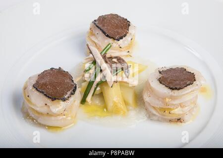 Kochen, kochen, Rezept von dem mit einem Michelin-Stern ausgezeichneten Küchenchef LAURENT CLEMENT, COURS GABRIEL, Chartres Stockfoto