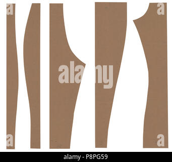 Einstellen des Nähens Muster isoliert auf Weiss. Handwerk Papier Stockfoto