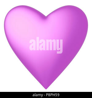 Fuchsia Herz. Auf weissem Hintergrund. Beschneidungspfad gehören. 3D-Rendering Stockfoto
