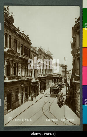 322 Guilherme Gaensly-São Paulo. Rua Direita., Acervo do Museu Paulista da USP Stockfoto